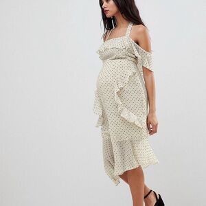Asos size 6 fluttery polka doe maternity dress